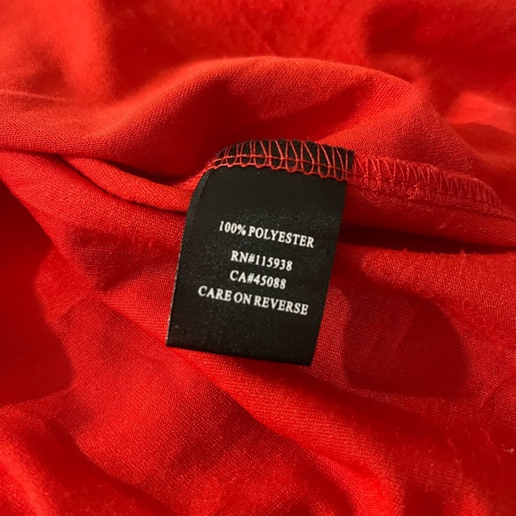 Oscar-St Red Floral Sleeveless Ruffle Dress Sz Small - Picture 15 of 16